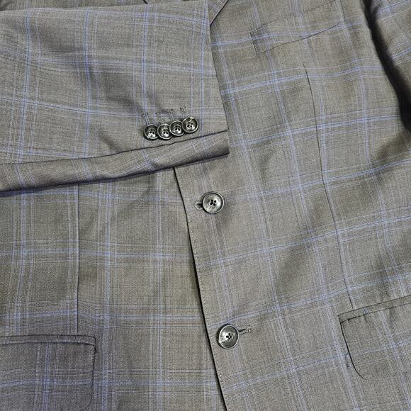 Ermenegildo Zegna Windowpane Trofeo Wool Sport Coat 40R Saks Fifth Ave Blazer - Picture 4 of 16